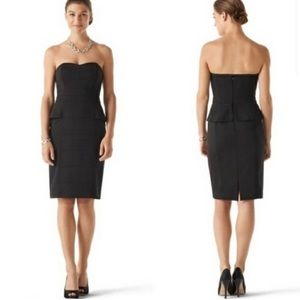 NWT WHBM strapless peplum LBD SZ6